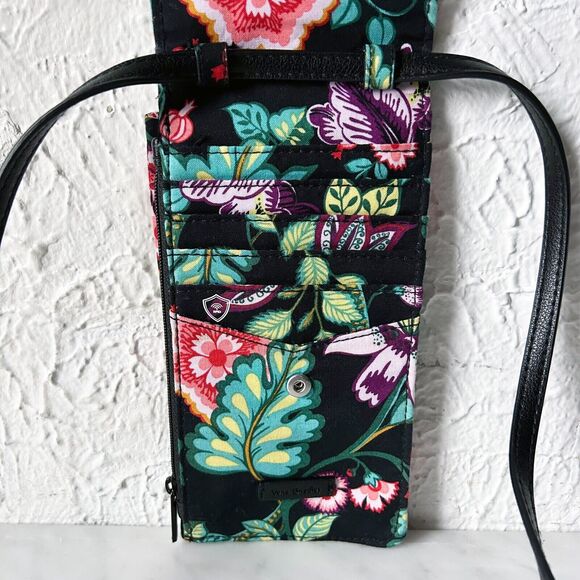 Vera Bradley Iconic RFID Envelope Crossbody Purse Vines Floral Wallet Bag - Picture 6 of 8